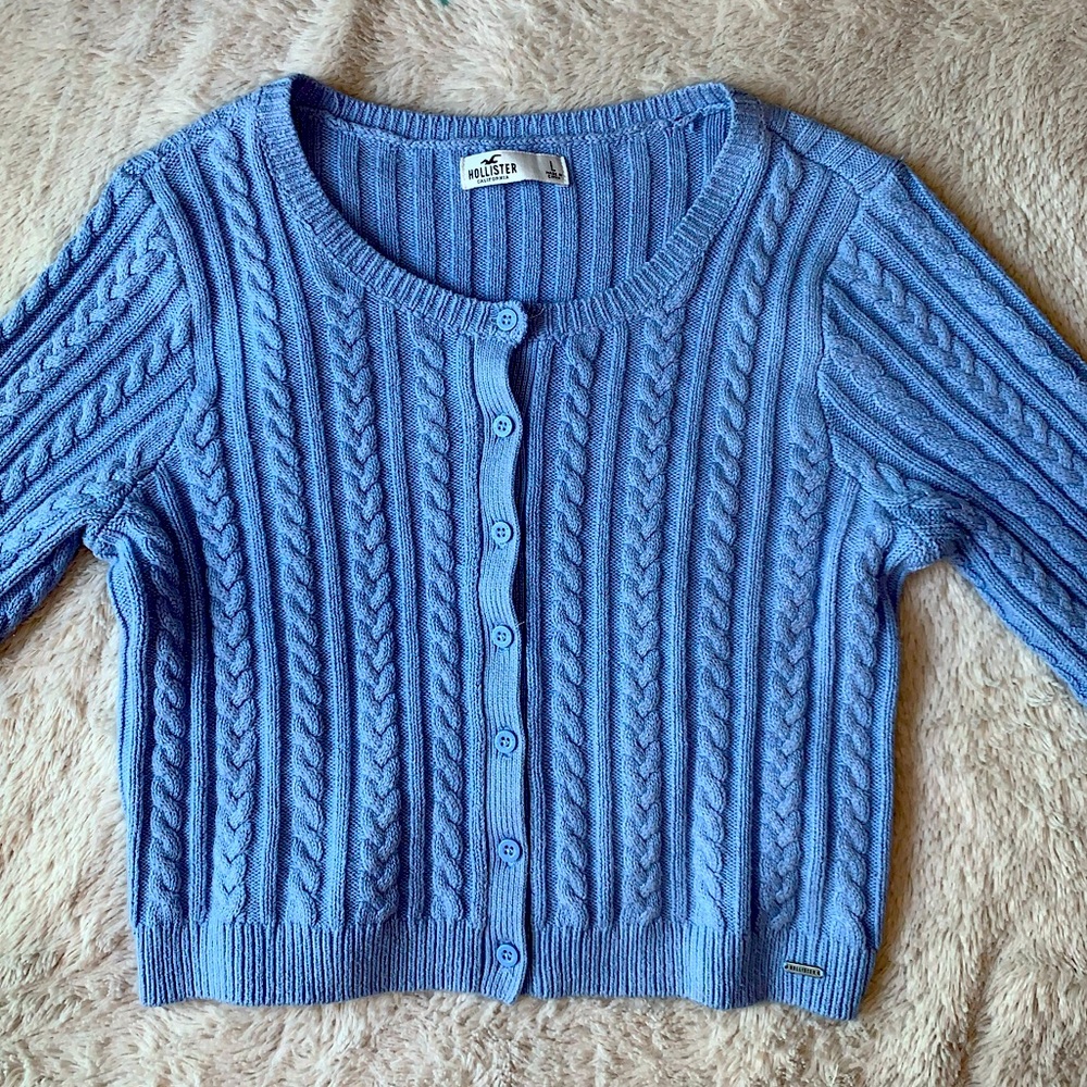 Hollister blue knit sweater size large